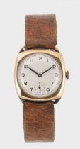 Visible, Les Breuleux - A 9ct gold wristwatch,