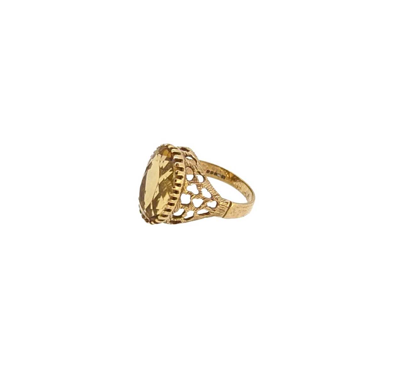 A late 20th century 9ct gold citrine dress ring, - Image 2 of 3