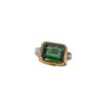 A tourmaline and diamond dress ring,