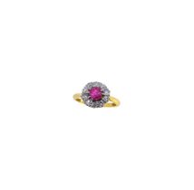 A ruby and diamond cluster ring,