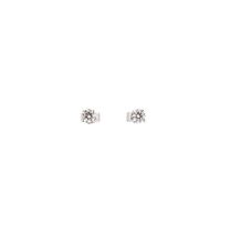 A pair of single stone diamond ear studs,