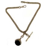 An early 20th century 'Albert' watch chain with attached fob,