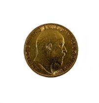 A 'King's Head' half sovereign,