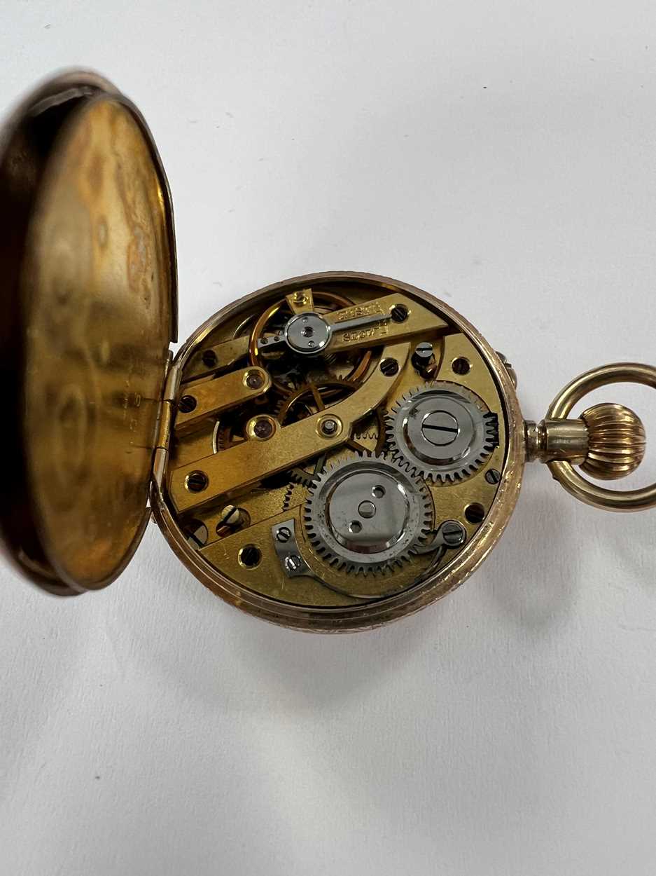 Unsigned - An open faced fob watch with brooch attachment, - Image 9 of 9