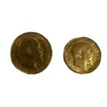 A 'King's' Head' sovereign and half sovereign,