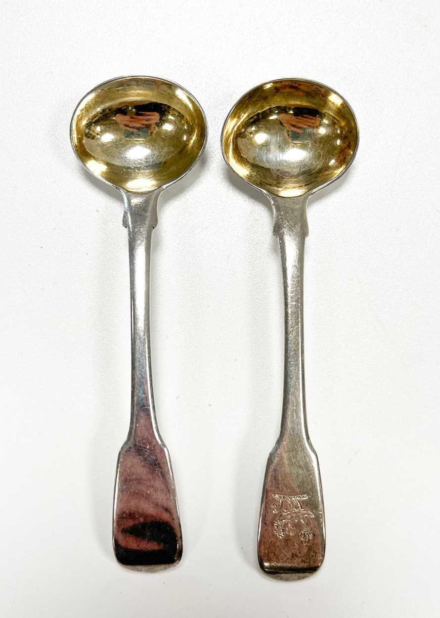 A pair of George III 18th century silver salts with later spoons, - Image 5 of 8