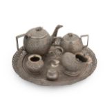 A late 19th century Indian metalwares 6-piece tea set,