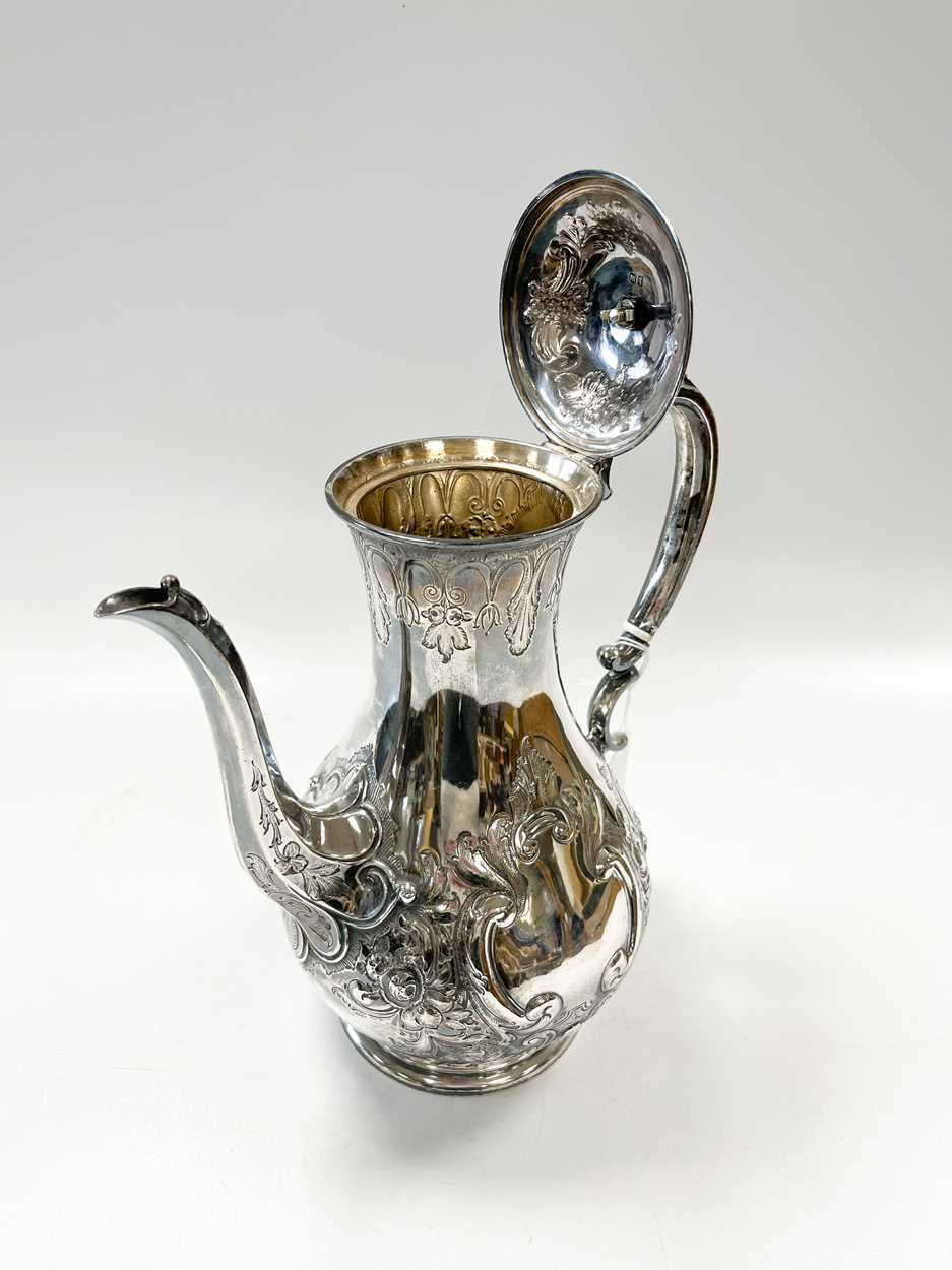 A Victorian silver coffee pot, - Image 2 of 5