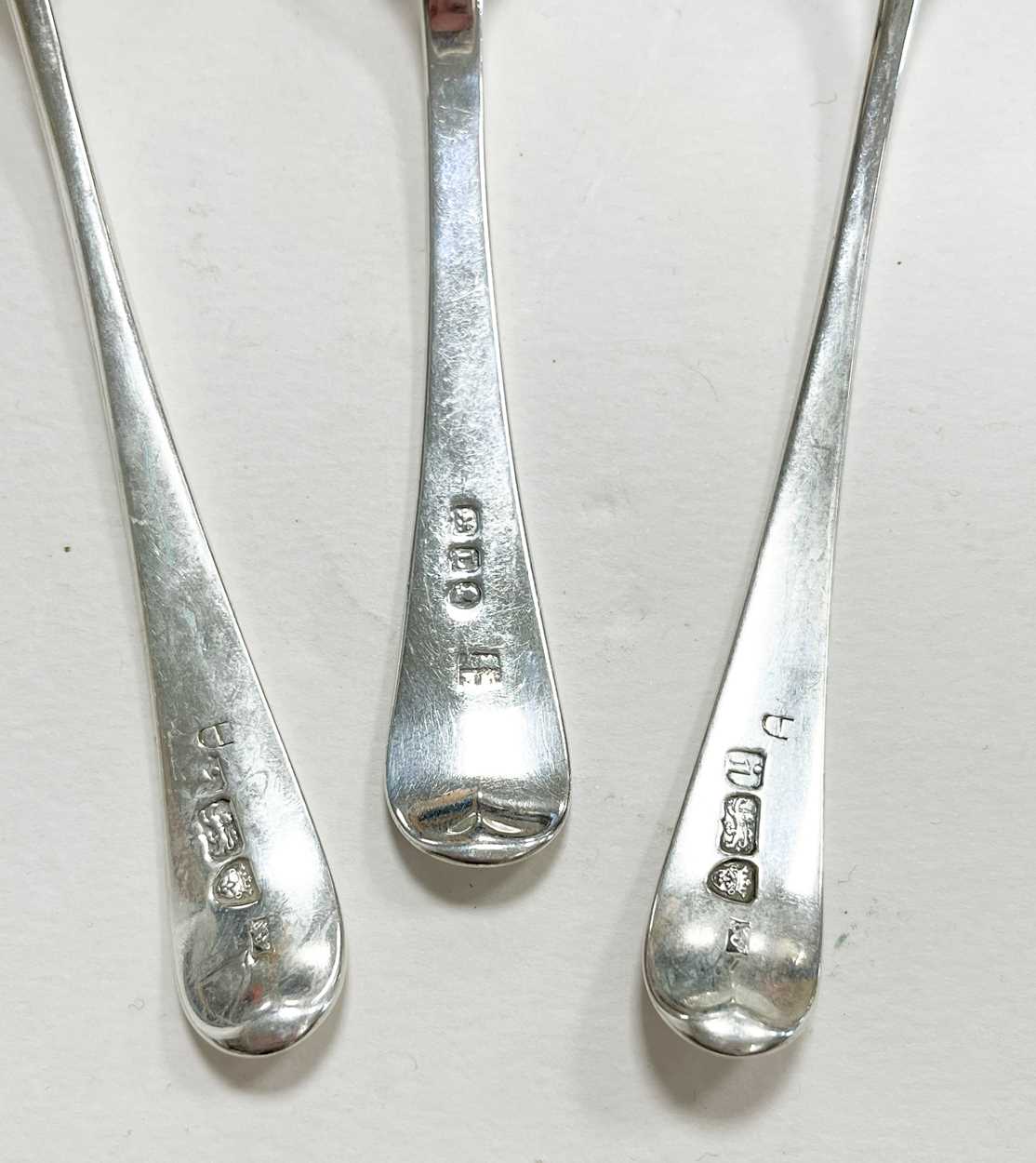 A 79-piece harlequin set of George III silver flatware, - Image 3 of 5