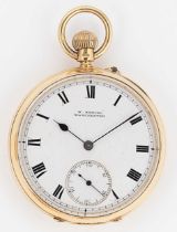 Harriet Samuel, Manchester – An 18ct gold open faced pocket watch,