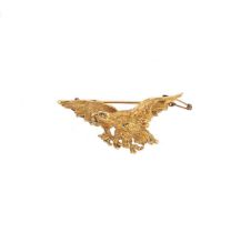 A continental diamond set eagle brooch,