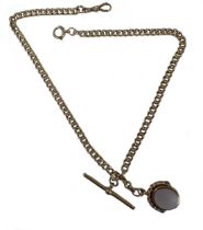 An early 20th century 9ct gold 'Albert' watch chain with attached fob,
