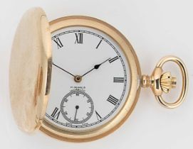 Unsigned – A 9ct gold dress style hunter pocket watch,