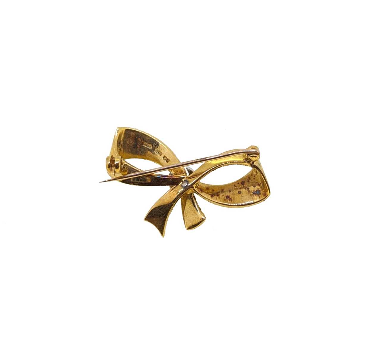 A late 20th century 18ct gold diamond set brooch, - Image 2 of 2