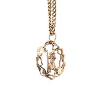 A 9ct gold St. Christopher pendant and chain,