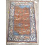 Four assorted vintage rugs, including a tabriz largest 170 x 94cm