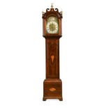 An inlaid mahogany longcase clock, 19th century,