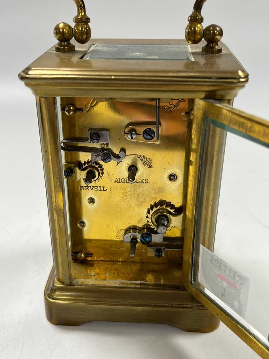 A French brass carriage clock with alarm by Le Roy & Fils, Paris, early 20th century, - Image 3 of 10