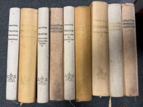 Nine canvas bound erotica volumes by Eduard Fuchs Sittengelchichte, published Albert Langen press