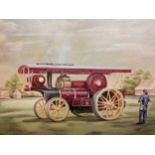 Iron Maiden - Steam Engine Signed with monogram LRC, Oil on canvas, 59cm x 70cm