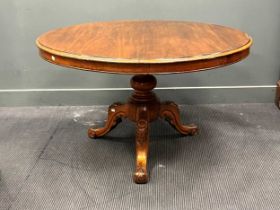 A late Victorian mahogany tilt-top breakfast table 73 x 120cm