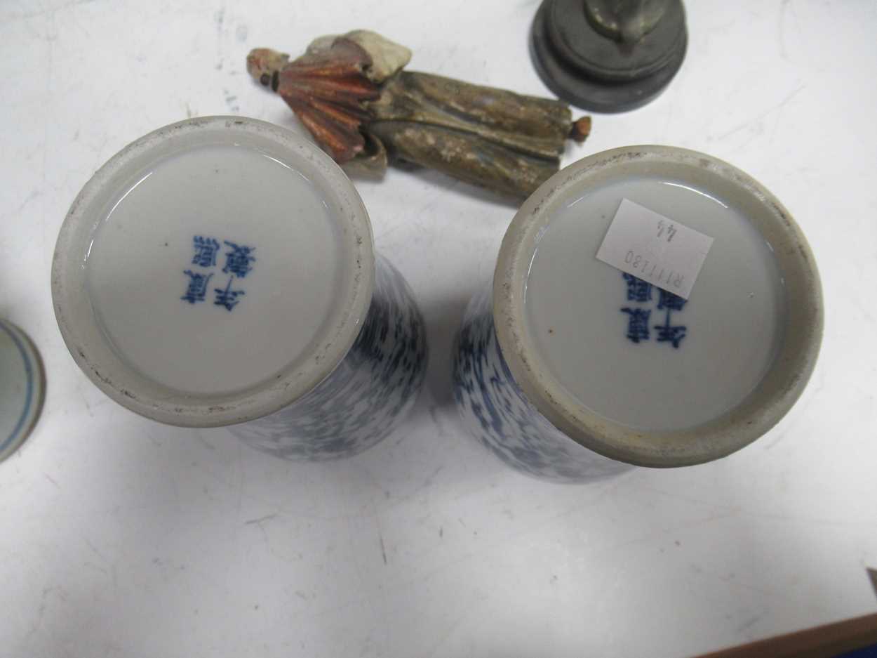 A pair of imari baluster vases and a pair of Chinese blue and white vases; a Chinese ginger jar - Image 5 of 24