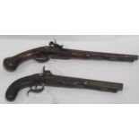 Forsyth, a percussion cap pistol, together with a flintlock pistol; the first, .51 calibre (13mm