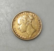 A Victoria 'young head' sovereign dated 1880