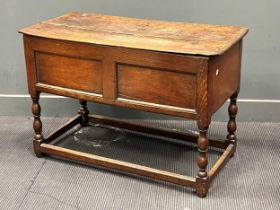 An 18th century oak dough bin 68 x 103 x 51cm