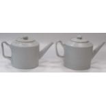 Two Chinese porcelain Diana Cargo teapots and covers, circa 1816, 25cm long