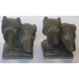 A pair of bronzed terracotta models of whippets, 27 x 38 x 20.5cm