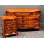 A modern Bradleys bow front chest of drawers comprising of nine drawers 74.5 x 123.5 x 51cm;