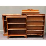 Two 20th century mahogany open bookcase 100 x 84 x 24cm and 103 x 87 x 28cm, together with an oak