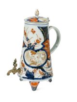 A Japanese Imari conical hot water urn and cover, late 18th century,