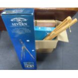 A collection of Windsor & Newton and other art supplies, including easels, paints and other