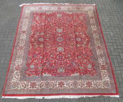 A mahal rug with a red ground colour 304 x 242 cm