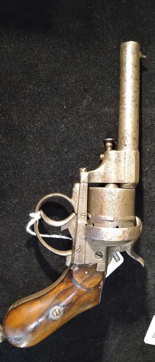 A Belgian six-shot pinfire revolver, stamped 'Lefaucheux' and numbered 352 Purchaser must be 18 - Image 5 of 6