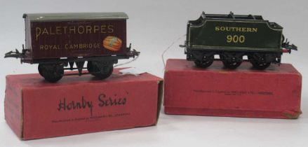 Hornby Series gauge 0 No. 4c 'Eton' clockwork locomotive 4-4-0 and tender No.2 Special, both in very