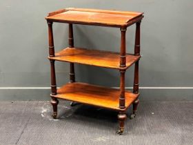 A 19th century mahogany three tier whatnot 92 x 70 x 39cm