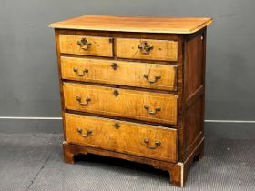 An 18th and later walnut chest of drawers on bracket feet, 100 x 98 x 50cm