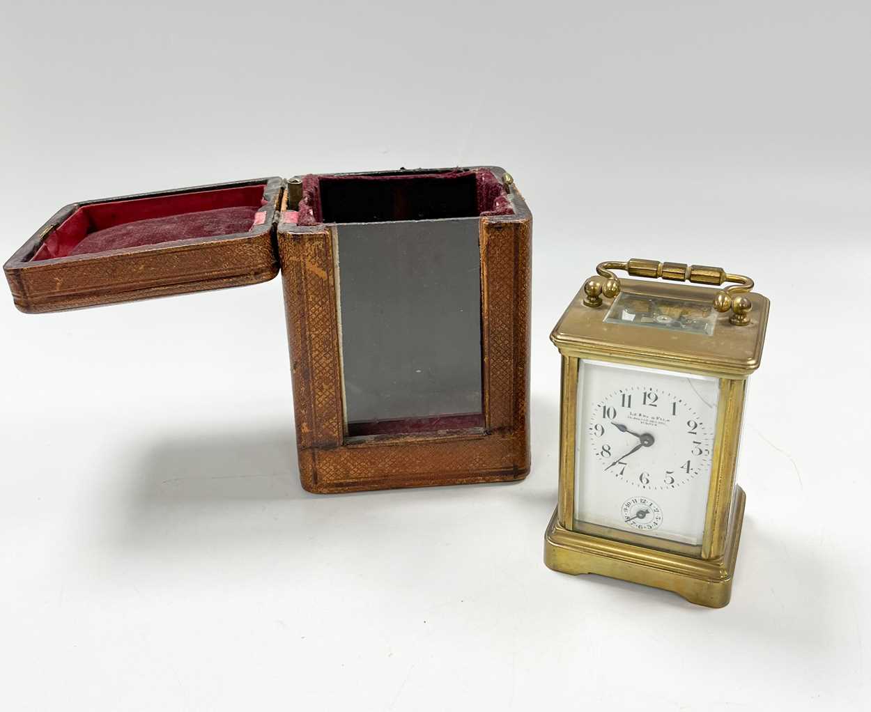 A French brass carriage clock with alarm by Le Roy & Fils, Paris, early 20th century, - Image 7 of 10