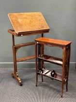 A Victorian oak lectern, the hinged top with bookrest 114 x 69 x 46cm and an early 20th century