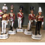 A set of five Continental porcelain soldier figures (5)