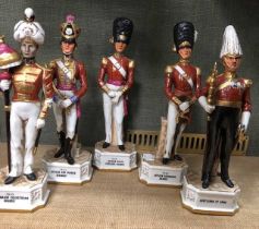 A set of five Continental porcelain soldier figures (5)