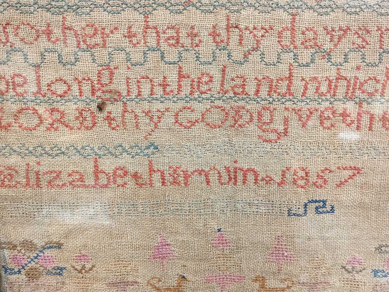 A late Victorian alpha numeric needlework sampler dated '1887' 38.5 x 39cm - Image 3 of 7