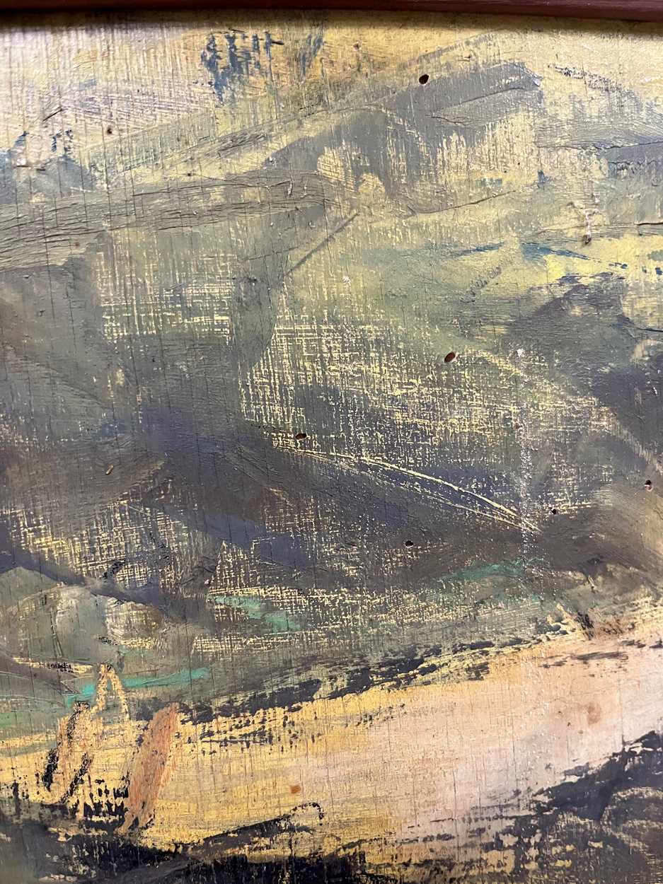 Kate Primmer (1914-1995) Mountainous landscape oil on board, signed lower right 'K. PRIMMER 65' 69.5 - Image 4 of 5