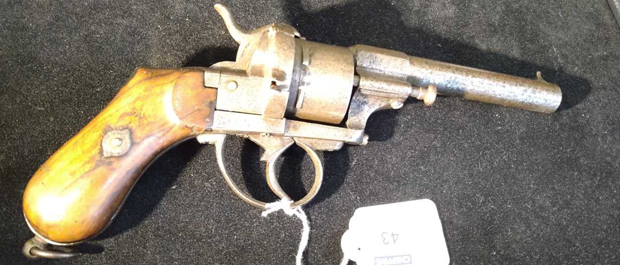 A Belgian six-shot pinfire revolver, stamped 'Lefaucheux' and numbered 352 Purchaser must be 18 - Image 6 of 6