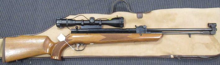 A Sterling Armament Co. Ltd HR81 .22 air rifle fitted with a Sterling Bisley Deluxe 4 x 42 scope