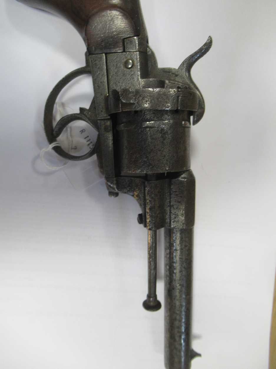 A Belgian six-shot pinfire revolver, stamped 'Lefaucheux' and numbered 352 Purchaser must be 18 - Image 3 of 6