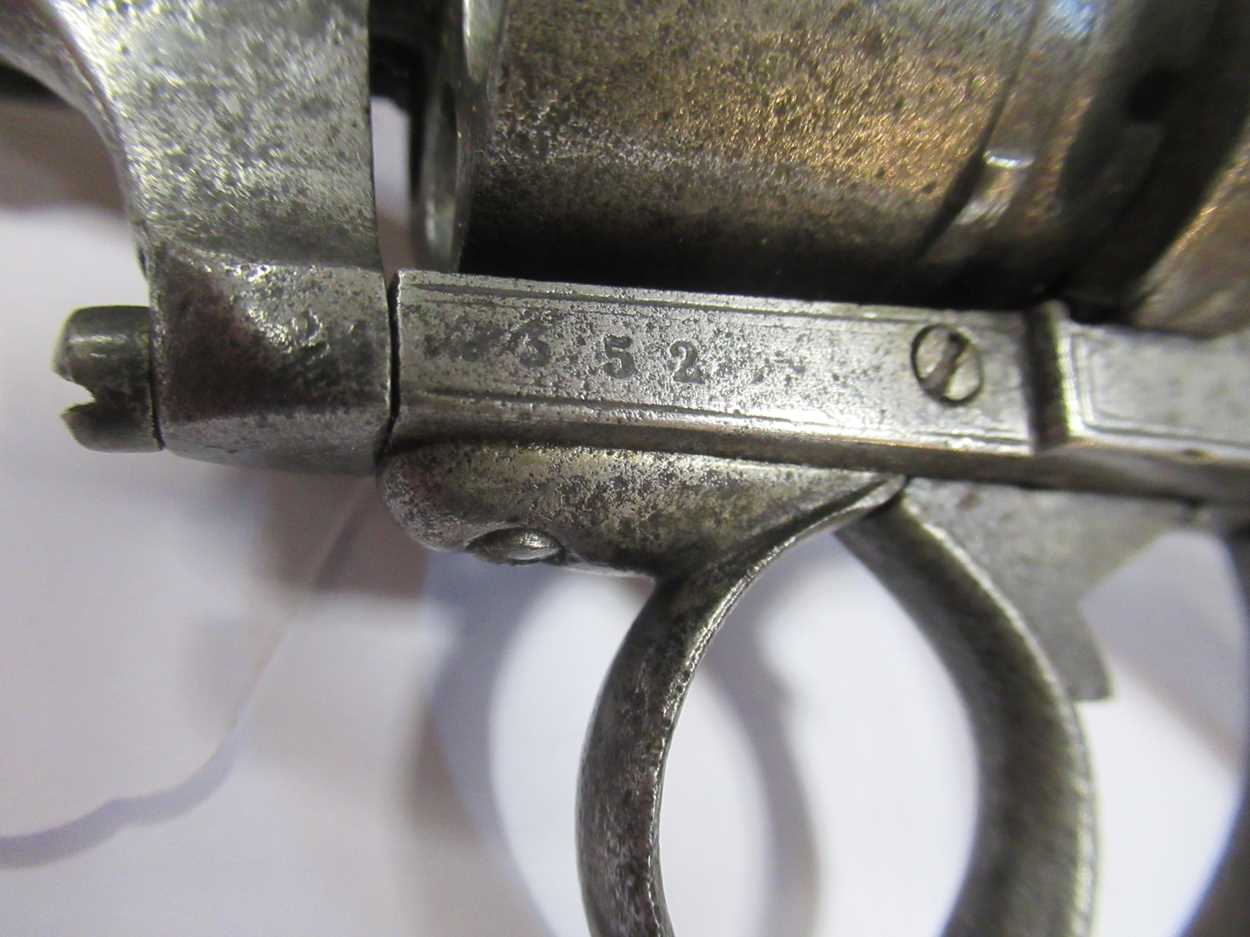 A Belgian six-shot pinfire revolver, stamped 'Lefaucheux' and numbered 352 Purchaser must be 18 - Image 4 of 6